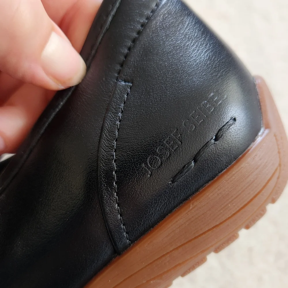 Josef Seibel Fenja 18 black leather mary jane flat comfort shoe 10-10.5 new! - Picture 3 of 9